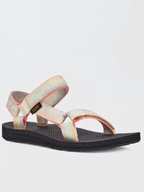 Teva Women's Pink Multi Tye-Dye Original Universal Slide Sandals Size 8